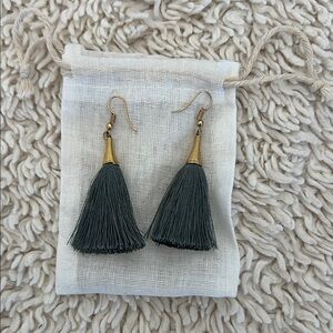 Elegant Green Tassel Earrings